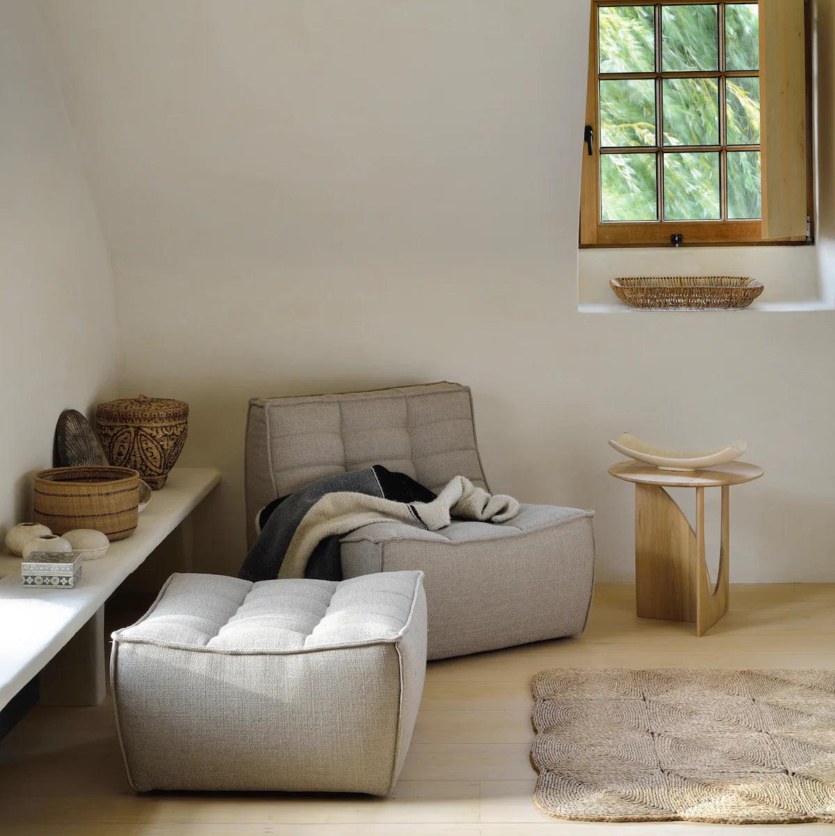 Geometric Side Table-Oak