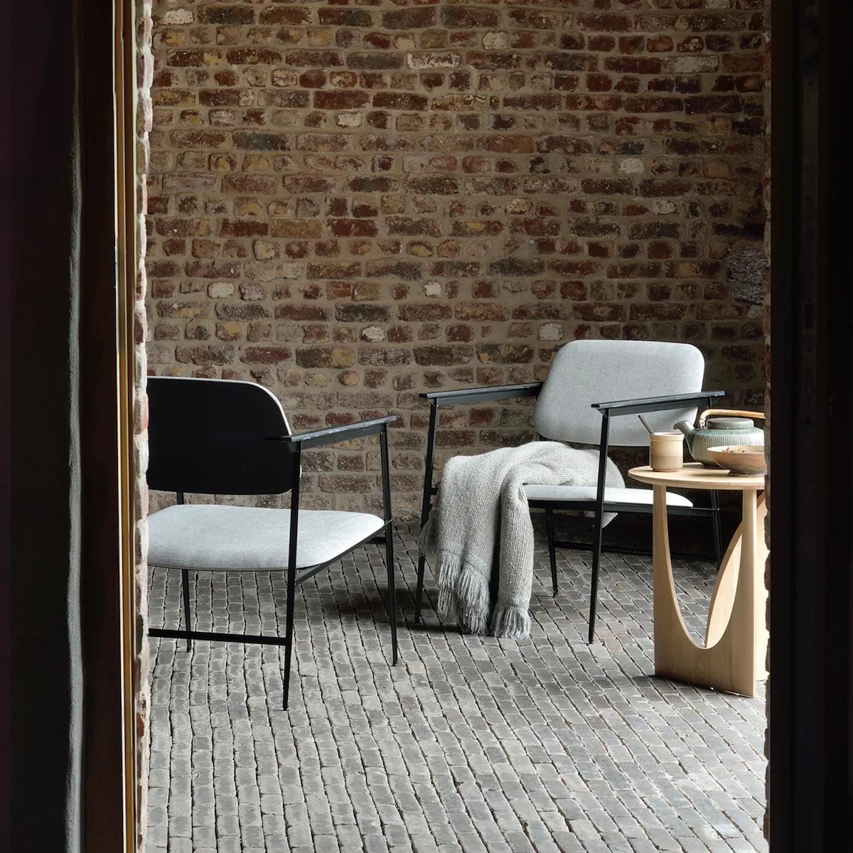 Geometric Side Table-Oak