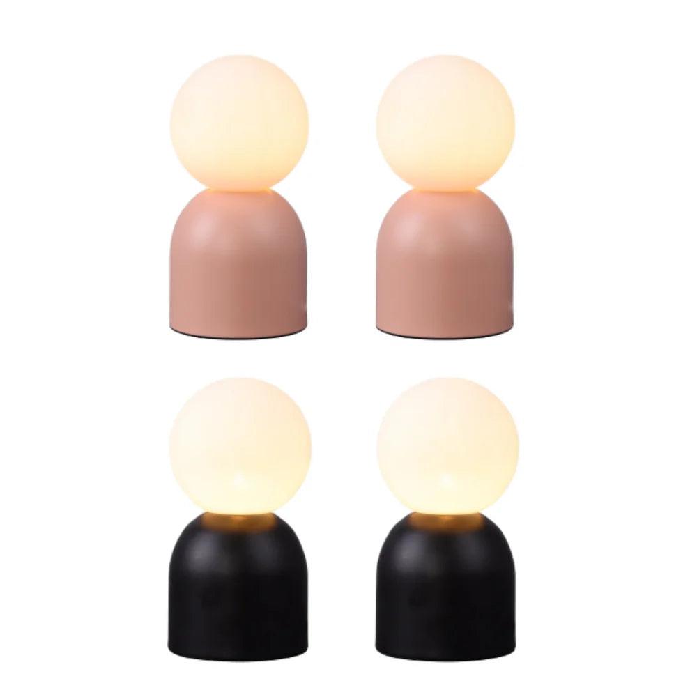 Set of 2 Elle Touch Table Lamp - Black/Pink