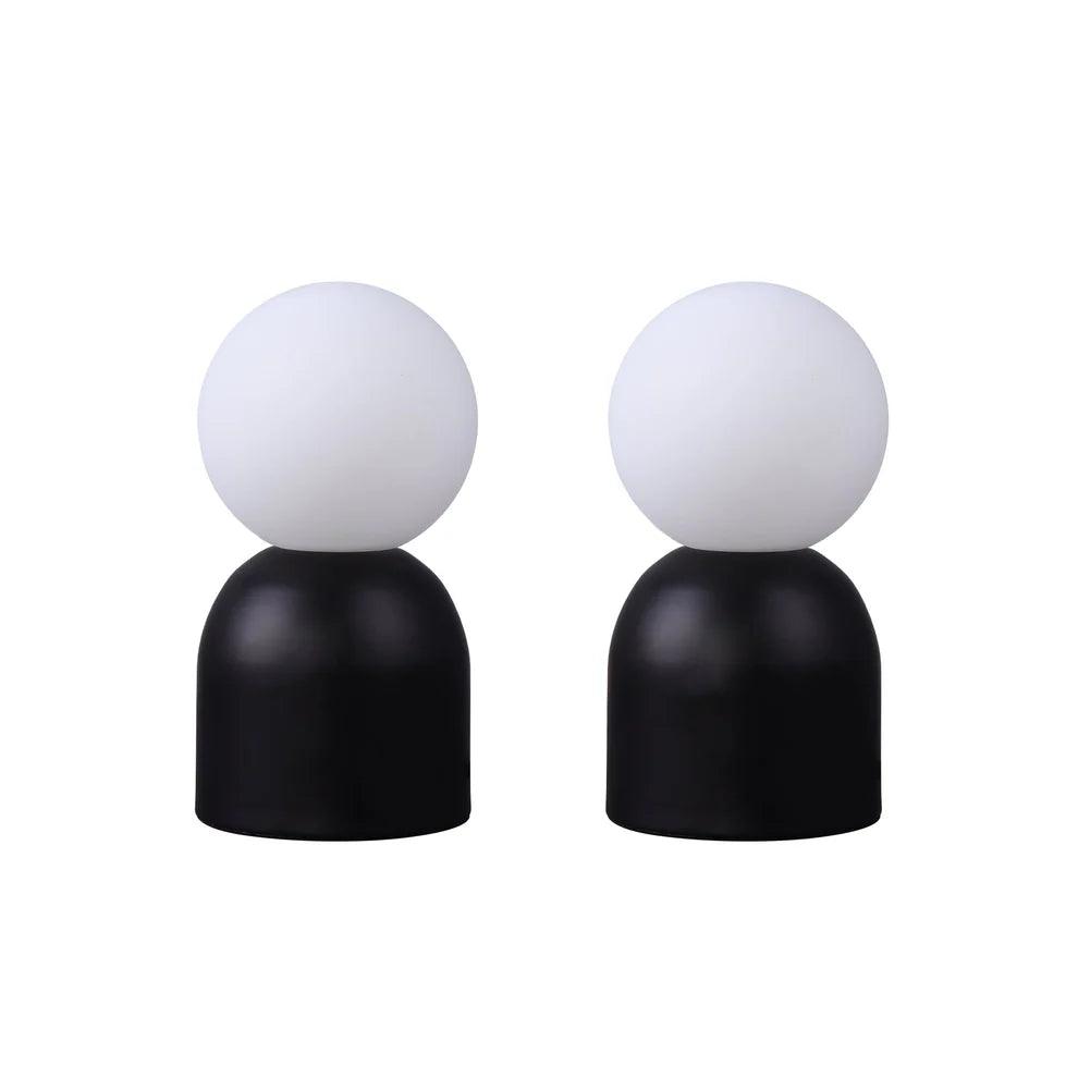 Set of 2 Elle Touch Table Lamp - Black/Pink
