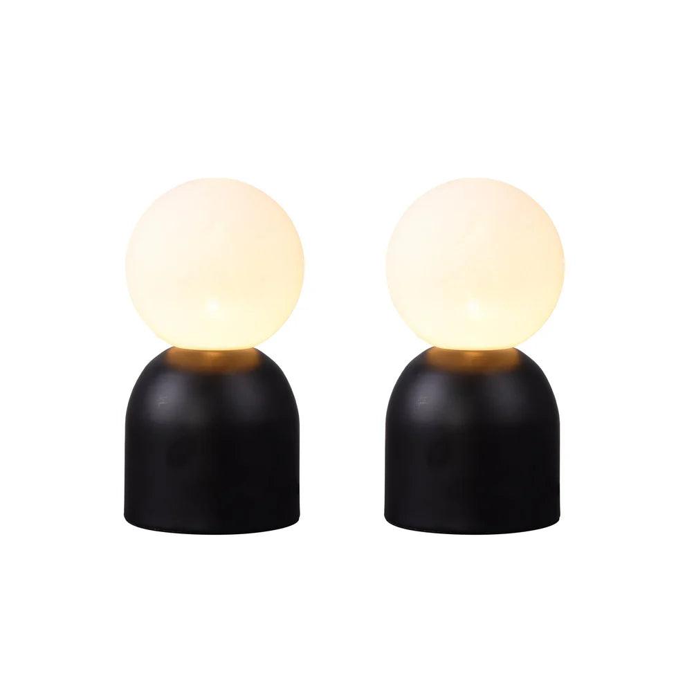 Set of 2 Elle Touch Table Lamp - Black/Pink