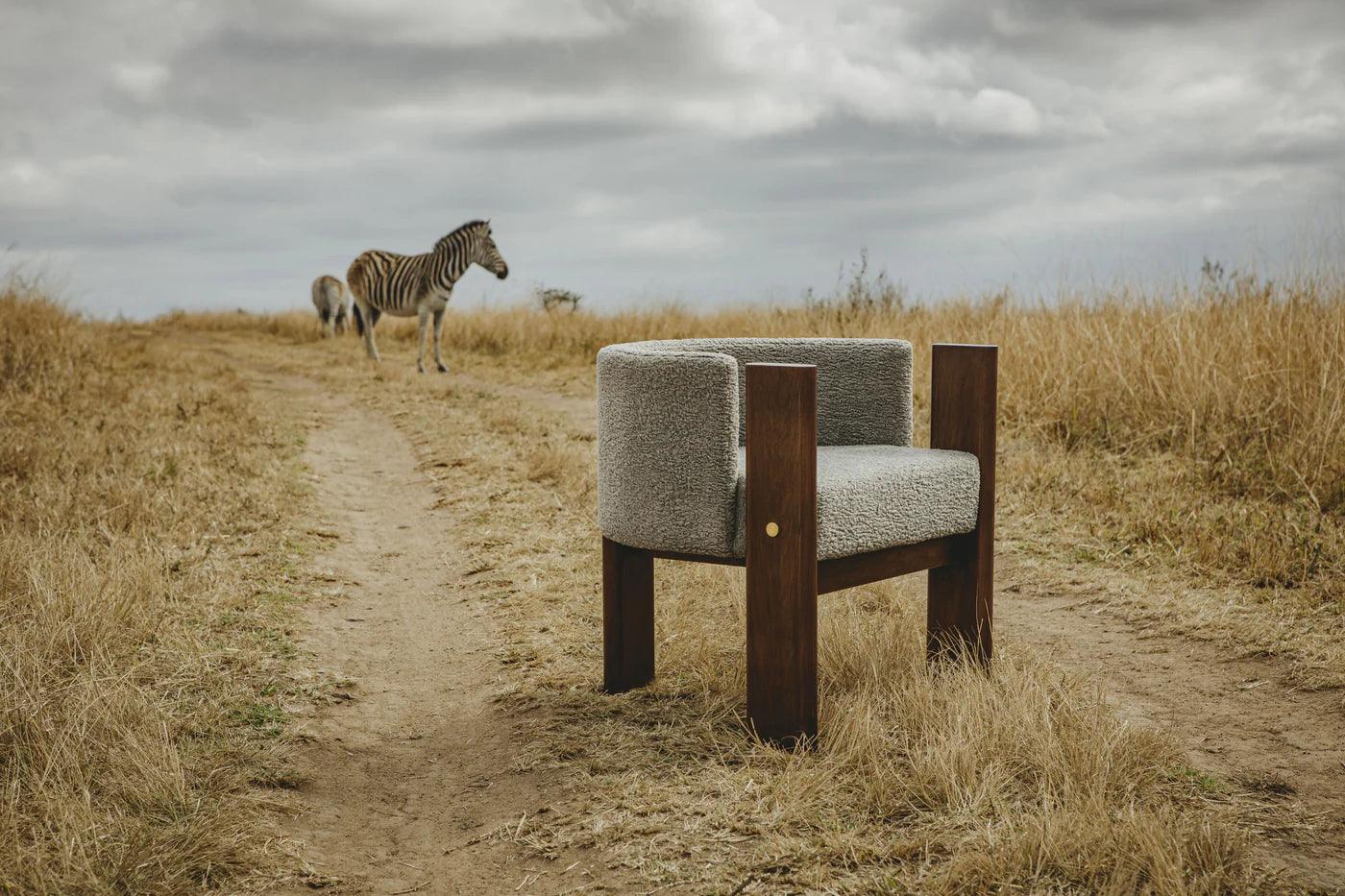 Malta Lounge Chair - Natural Boucle Fabric